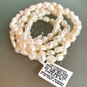Macy’s freshwater pearl bracelet set.